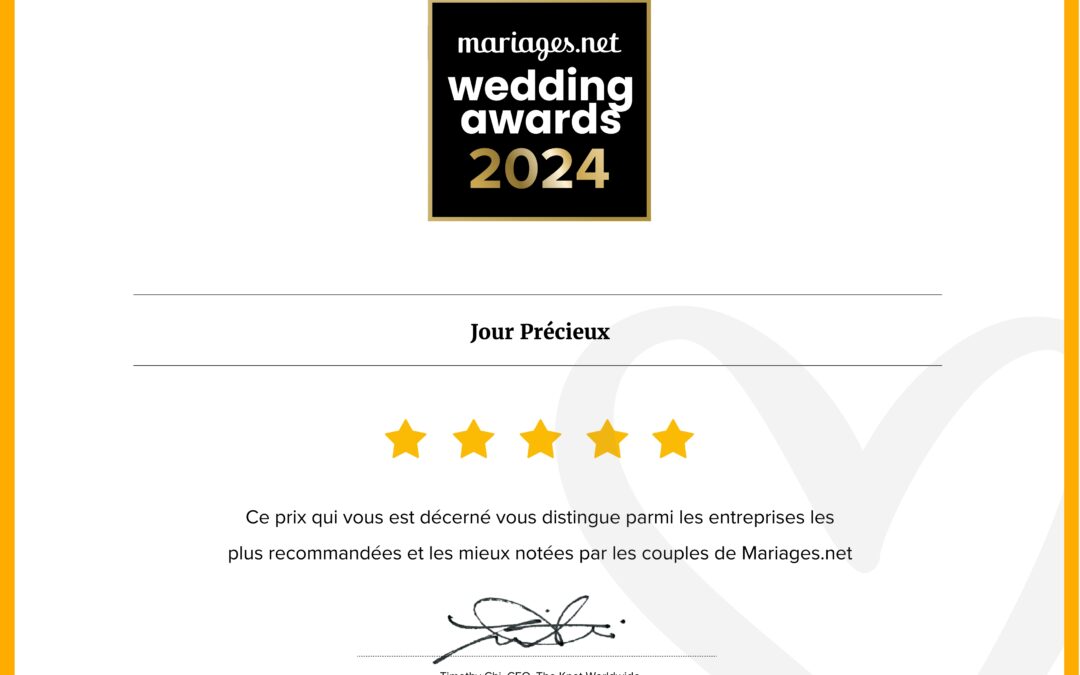 Jour Précieux DJ wins 5th Wedding Awards !